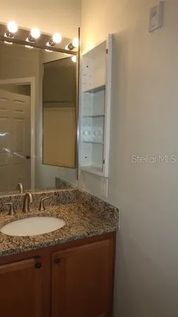 an empty room with a door