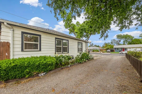 a view of a house with an outdoor space