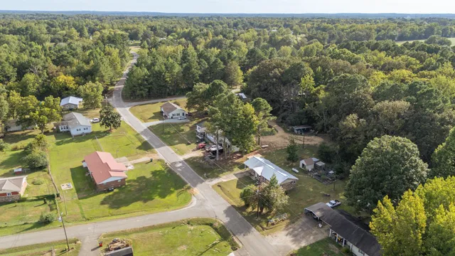 an aerial view of a residential houses with outdoor space