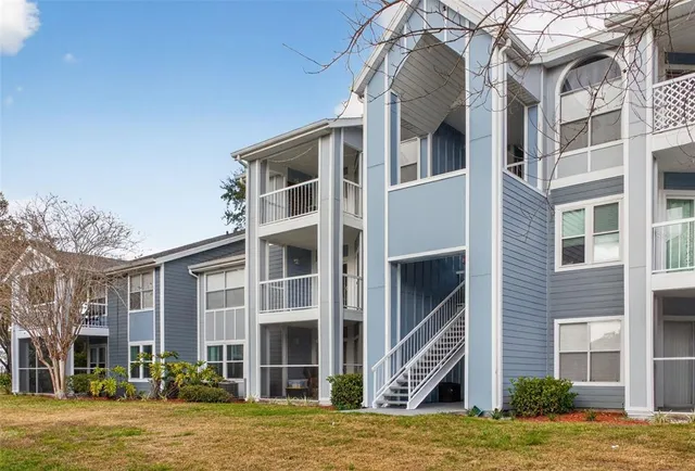 a view of a building with a windows