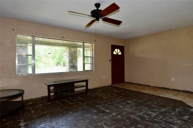 a view of hallway with a front door