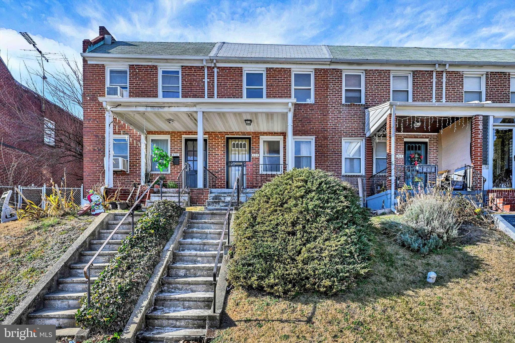a front view of a house