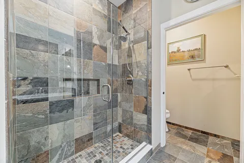 a bathroom with a shower