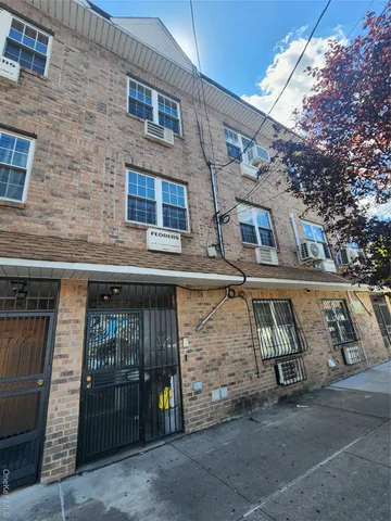 a building with glass door