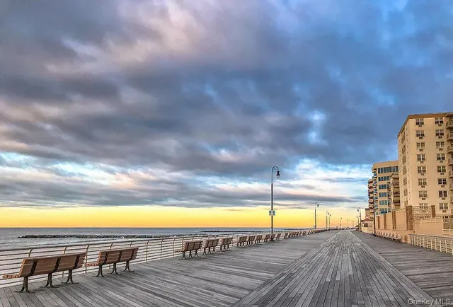 a view of an ocean from a building