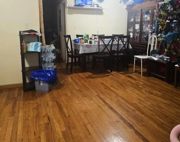 a room with lots of wooden furniture