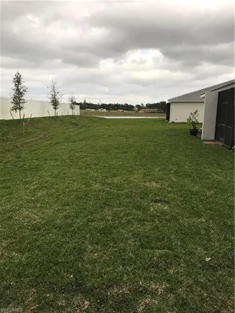 a view of an ocean from a yard