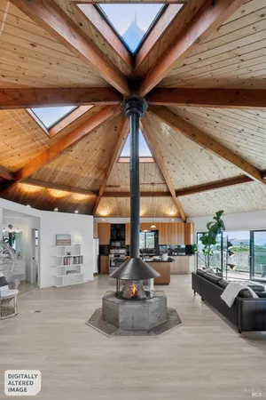 a view of a balcony with an outdoor space