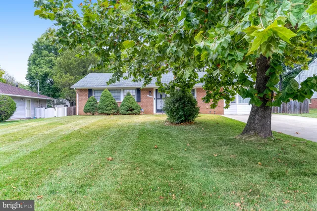 a front view of a house with yard and green space