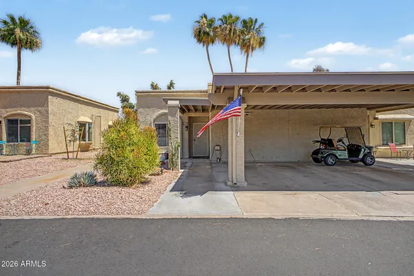 a view of a house with a patio