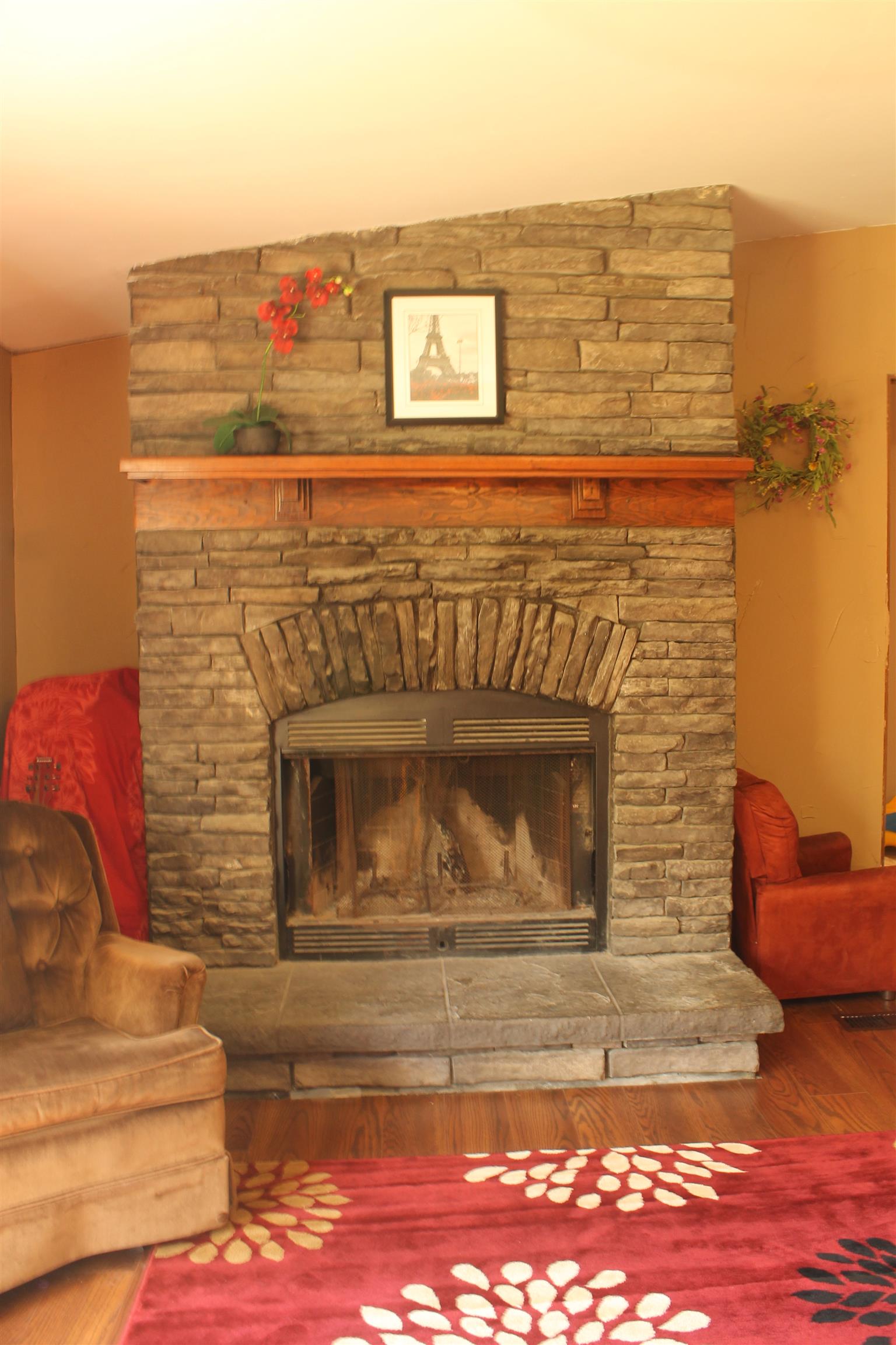 274 Big Ridge Road Indian Mound, TN 37079 - Photo 6 of 16 Wood burning fireplace in den with pretty stacked stone design.