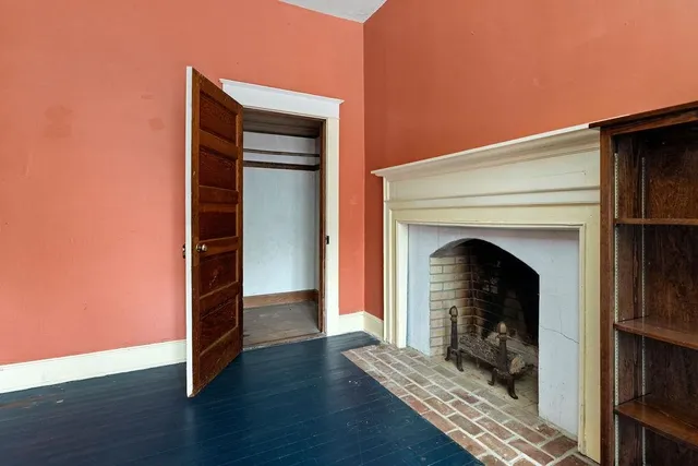 a view of a lake with a mountain in the background