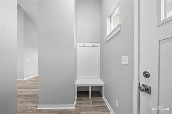 a view of a hallway with entryway