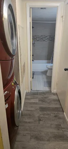 a view of small space with washer and dryer