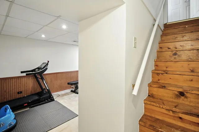 a view of entryway with wooden floor