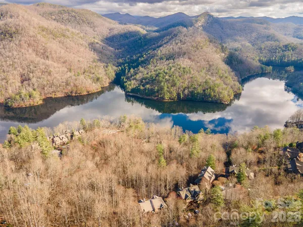 a view of lake and mountain