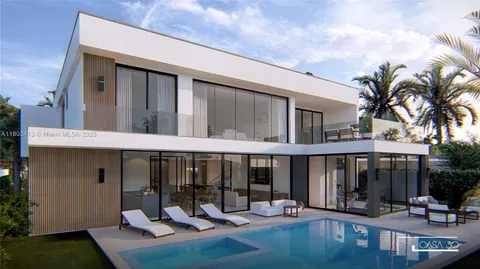 a view of a house with a chairs and table in a patio