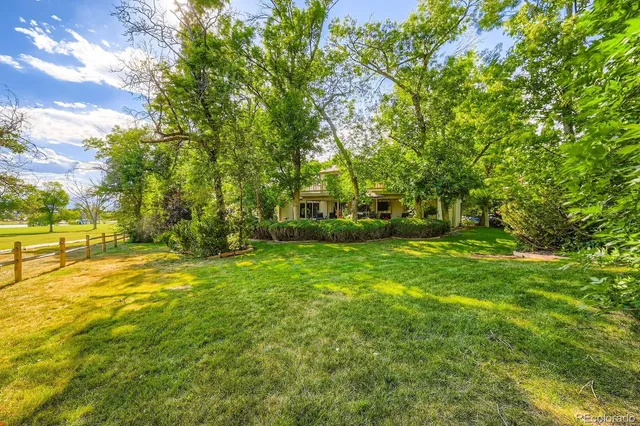 a view of yard with swimming pool