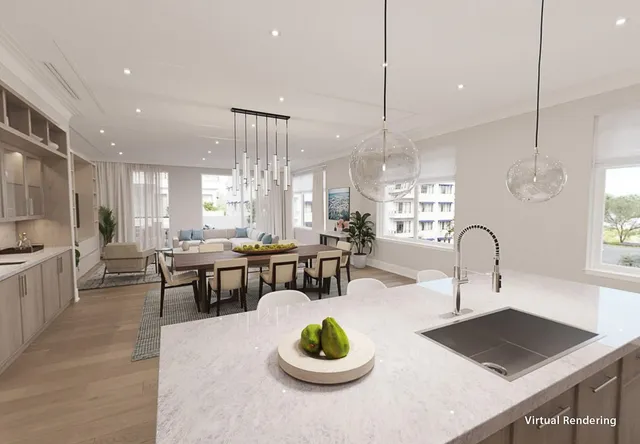 a city view with tall buildings