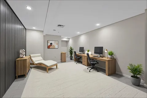 a living room with furniture