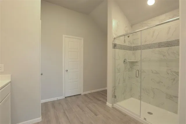 a bathroom with a shower