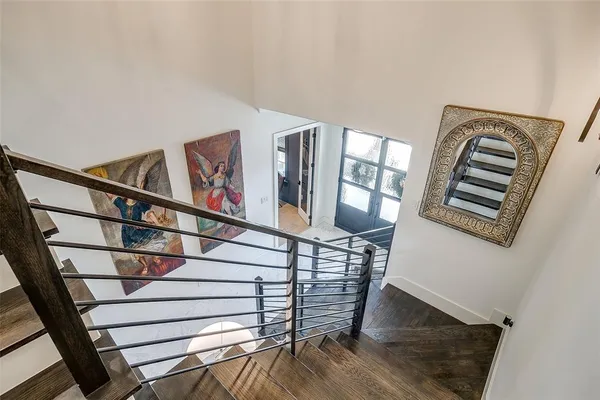 a view of entryway with wooden floor
