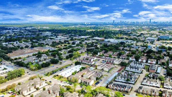 an aerial view of multiple house
