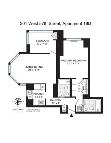 $2,300,000 | 301 West 57th Street, Unit 16D | Hell's Kitchen