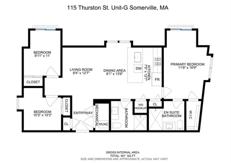$914,999 | 115 Thurston Street, Unit G, Somerville, MA 02145