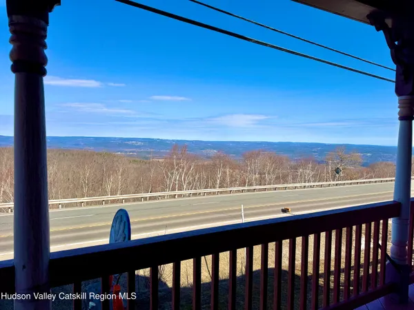 a view of city from a balcony