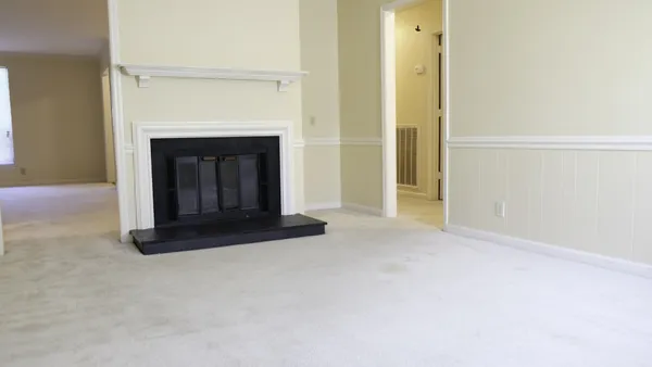 an empty room with a window