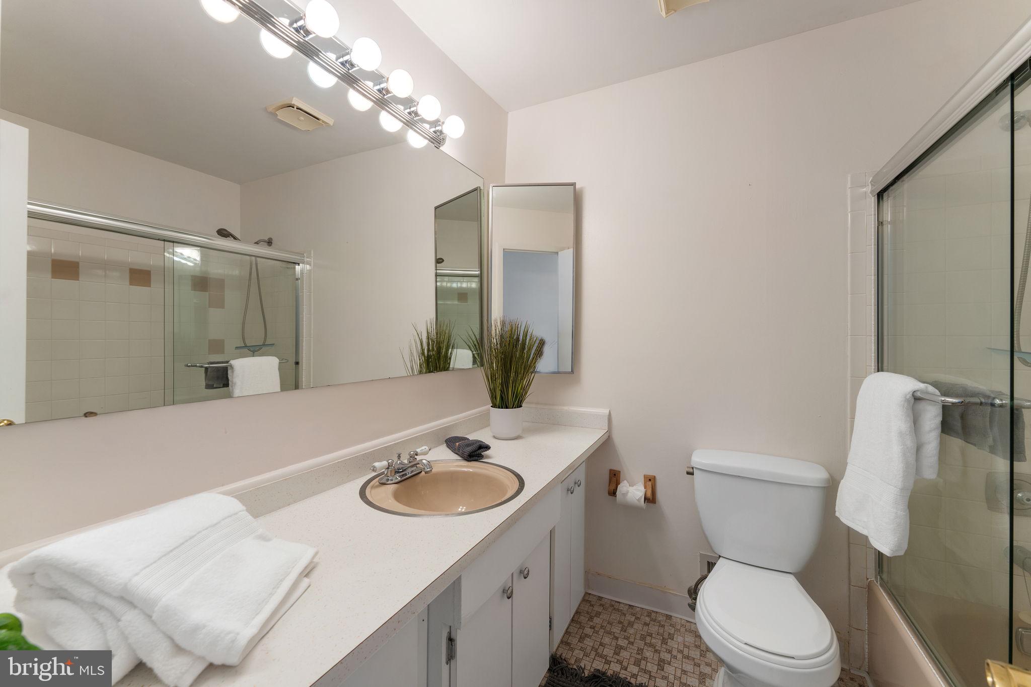8800 Loughran Road Fort Washington, MD 20744 - Photo 27 of 56 Hall bath w huge vanity, shower doors