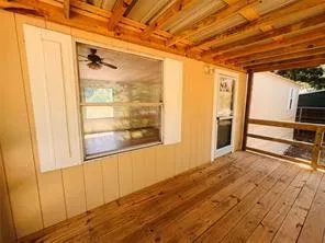 a view of swimming pool from a window