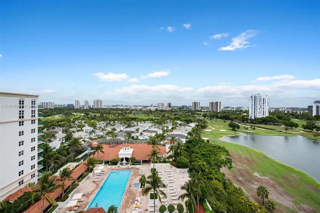 a view of a city with tall buildings