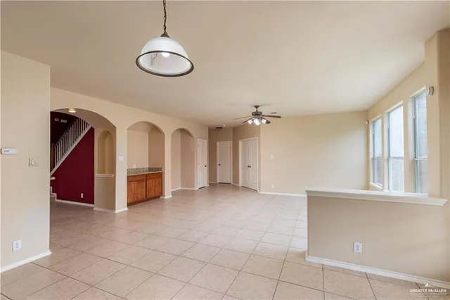 a view of a livingroom with a chandelier