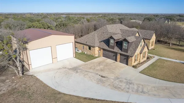 an aerial view of a house