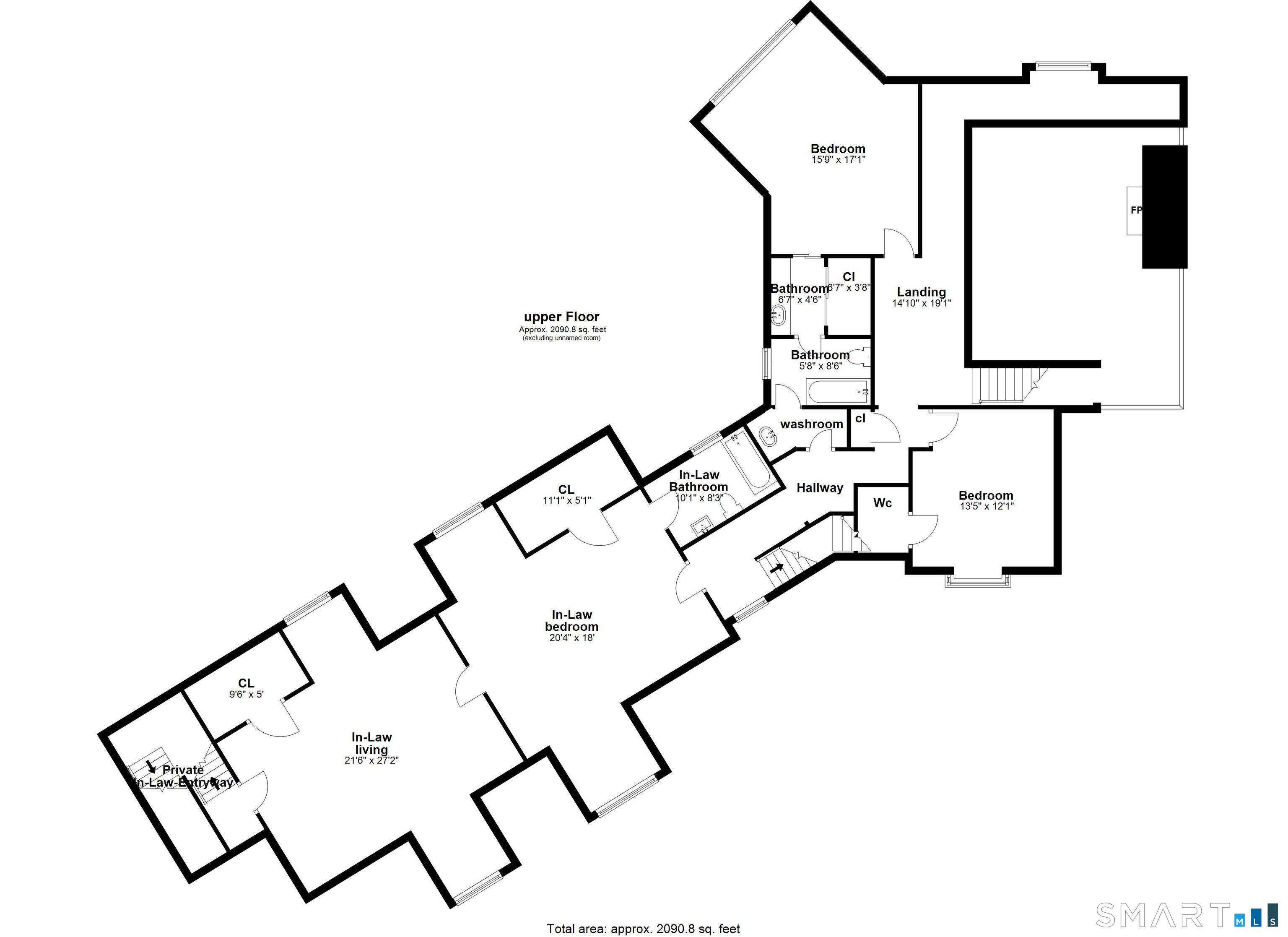 282 Searles Road Pomfret, CT 06259 - Photo 40 of 40 Floor Plan - Upper Floor