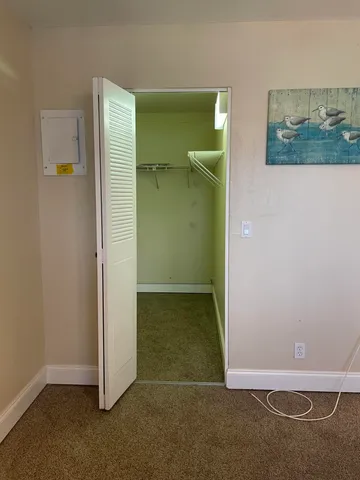 an empty room with closet