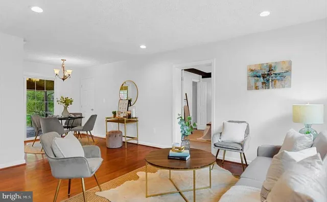 a living room with furniture