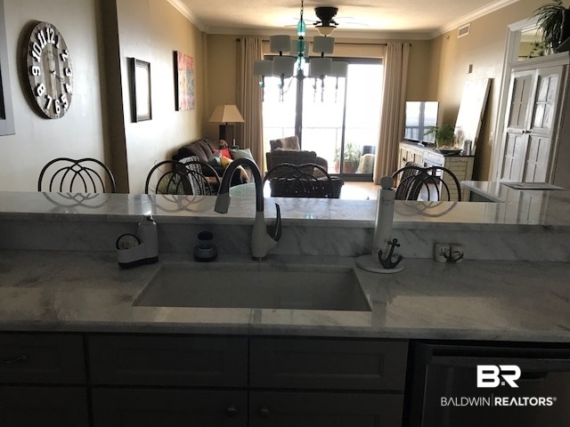 27284 Gulf Road, Unit 305 Orange Beach, AL 36561 - Photo 14 of 25 View from Kitchen Into Li