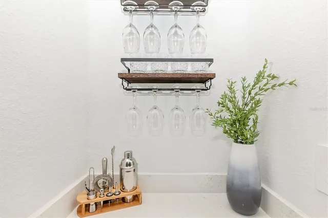 a bed room with a bed and a painting