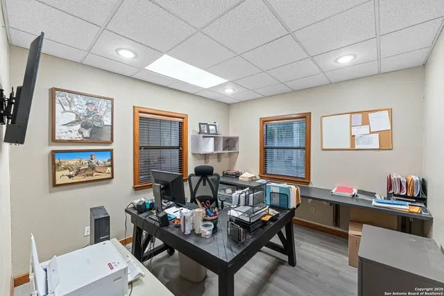 a living room with furniture