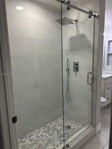 a bathroom with a shower