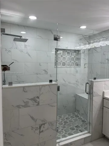 a bathroom with a shower