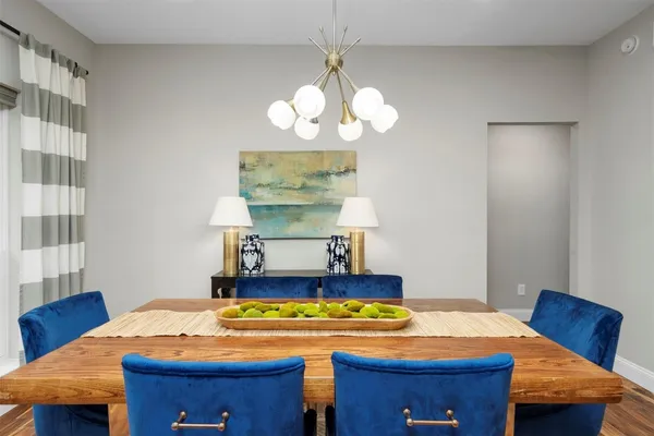 a bed room with a bed and a table
