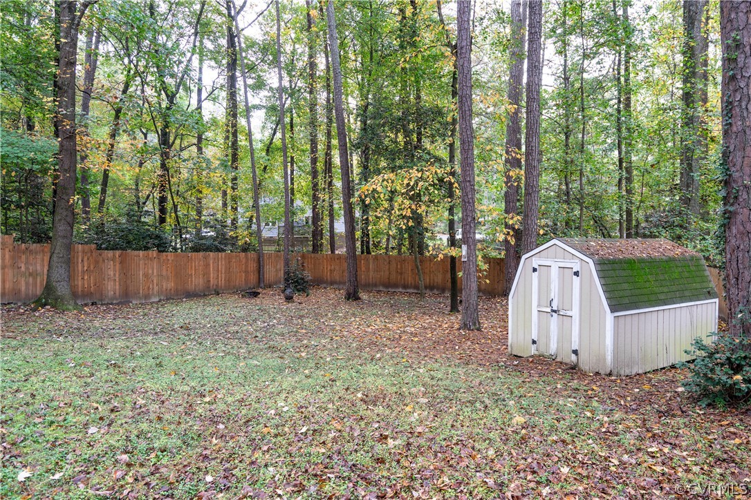 4624 Rabbit Foot Lane Chesterfield, VA 23236 - Photo 26 of 27 a backyard of a house with lots of green space and garden view