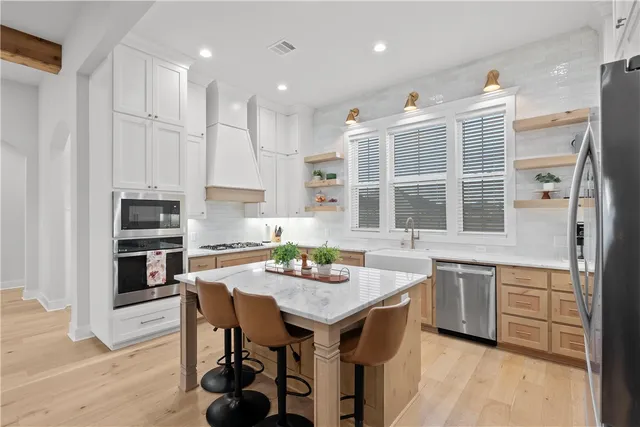 a workspace with furniture and wooden floor