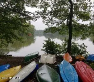 a view of a green field with trees