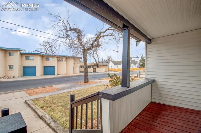 a view of a house with a porch