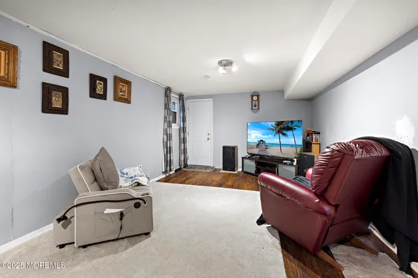a living room with furniture and a couch